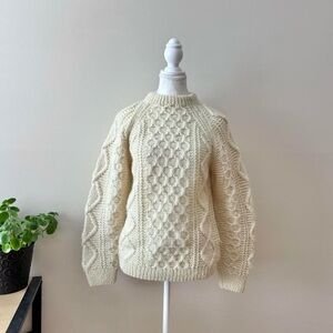 Wool Cream Cable Knit Sweater